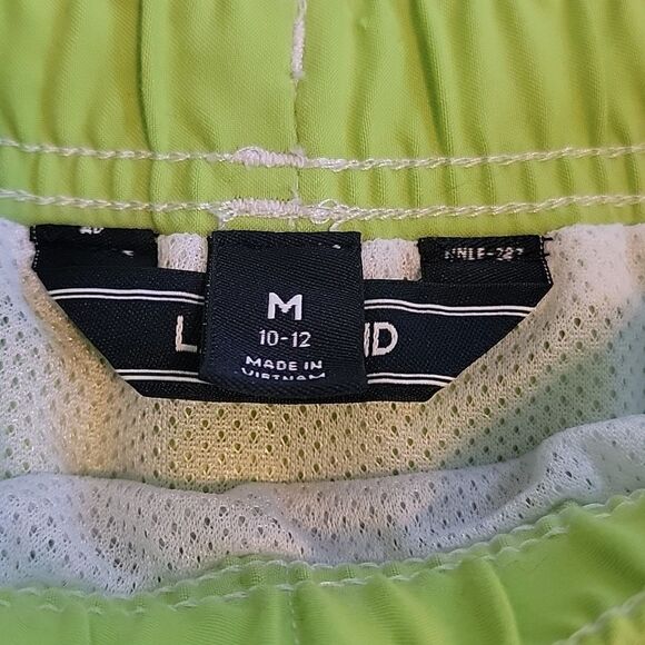 LANDS' END BLUE AND NEON SWIM TRUNKS, SIZE 10-12 - Picture 3 of 4